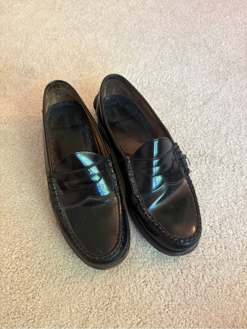Men’s Black Leather Penny Loafers
